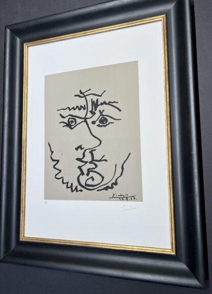 Pablo Picasso ( 1881 – 1973 )– Visage ( Face ) – hand-signed Lithograph on Rives BFK paper – 1967 - Image 3