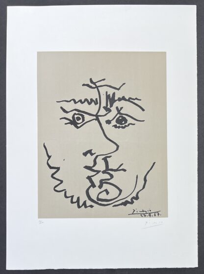 Pablo Picasso ( 1881 – 1973 )– Visage ( Face ) – hand-signed Lithograph on Rives BFK paper – 1967 - Image 7