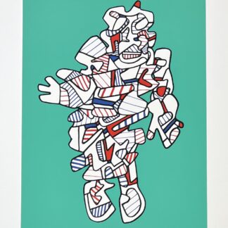 ean Dubuffet ( 1901 - 1985 ) - Protestator (from the Présences Fugaces series) - Screenprint in colours on Hollandais paper - 1973