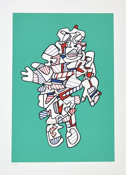 ean Dubuffet ( 1901 - 1985 ) - Protestator (from the Présences Fugaces series) - Screenprint in colours on Hollandais paper - 1973