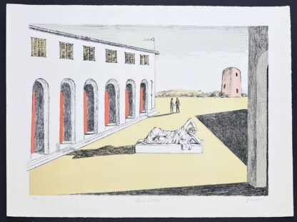 Giorgio de Chirico (1888-1978) - Piazza D'Italia - hand-signed lithograph - 1969 - Image 2