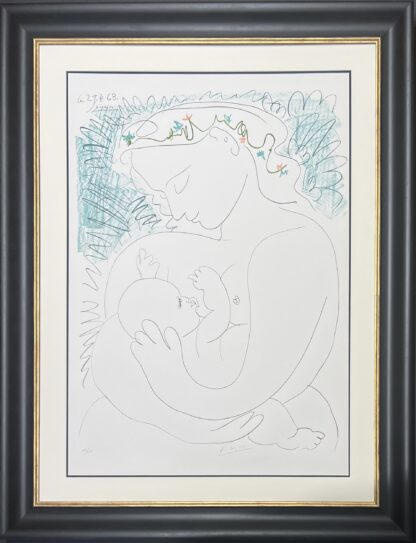 Pablo Picasso ( 1881 – 1973 ) – La Grande Maternité – hand-signed color lithograph on Arches – 1963