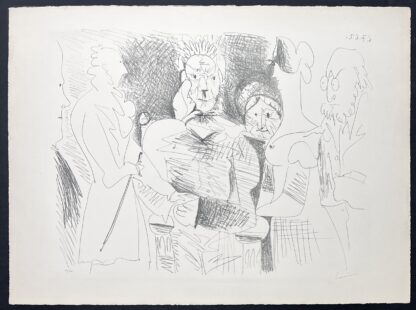 Pablo Picasso ( 1881 – 1973 ) –Portrait de Famille , Six Personnages ( Bloch 1031; Mourlot 385 ) - hand-signed lithograph on Arches – 1962 - Image 3