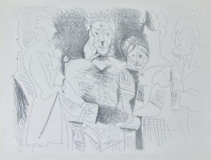 Pablo Picasso ( 1881 – 1973 ) –Portrait de Famille , Six Personnages ( Bloch 1031; Mourlot 385 ) - hand-signed lithograph on Arches – 1962