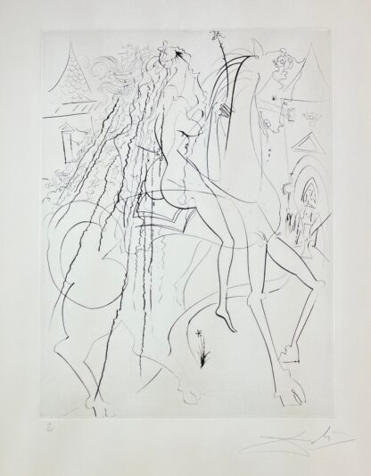 Salvador Dalì (1904-1989) - Lady Godiva - hand-signed drypoint etching on Rives paper - 1969 - Image 3