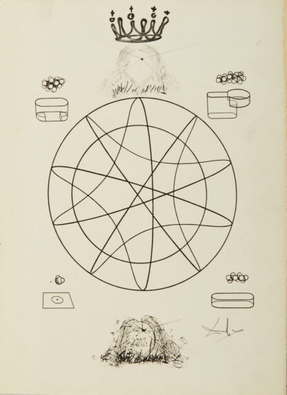 Salvador Dalì (1904–1989) - IMMORTALITE' STEREOSCOPIQUE ET STEREOCHIMIQUE DE LA MONARCHIE - Heliogravure, drypoint - 1973 - Image 2