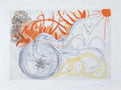 Salvador Dalí (1904-1989) - Elijah - Hand colored drypoint etching - 1975 - Image 2