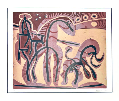 Pablo Picasso (1881-1973) - Picador et Taureau - Linocut in colors on Arches paper - 1959 - Image 3